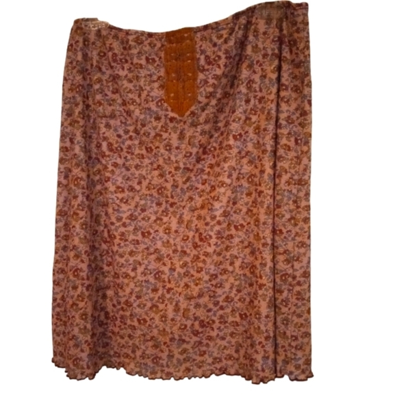 BoHo Floral Skirt Xhilaration Pull On Lined Mix Fabric Romantic Hippie Vibes XL - Picture 1 of 9
